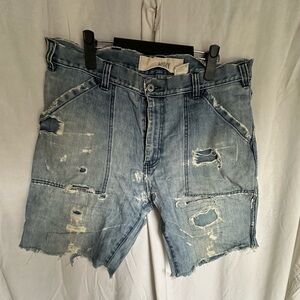 GAP U.S. Army Light Blue Distressed Denim Jean Shorts